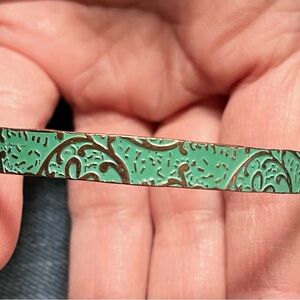 Green Patterned Bangle Bracelet